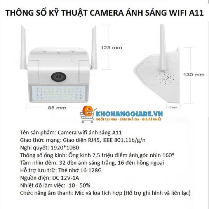 Camera wifi thông minh 48 đèn led A11