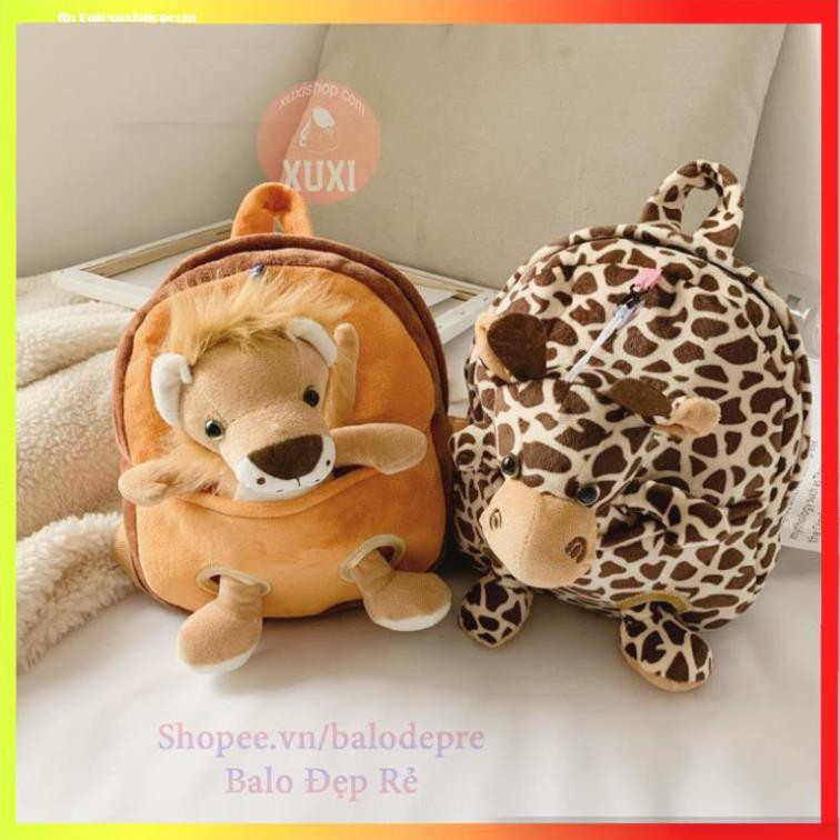 Balo mẫu giáo mầm non siêu nhẹ cho bé Ba lô hình thú bông dễ thương sư tử ngựa vằn hổ XUBL057