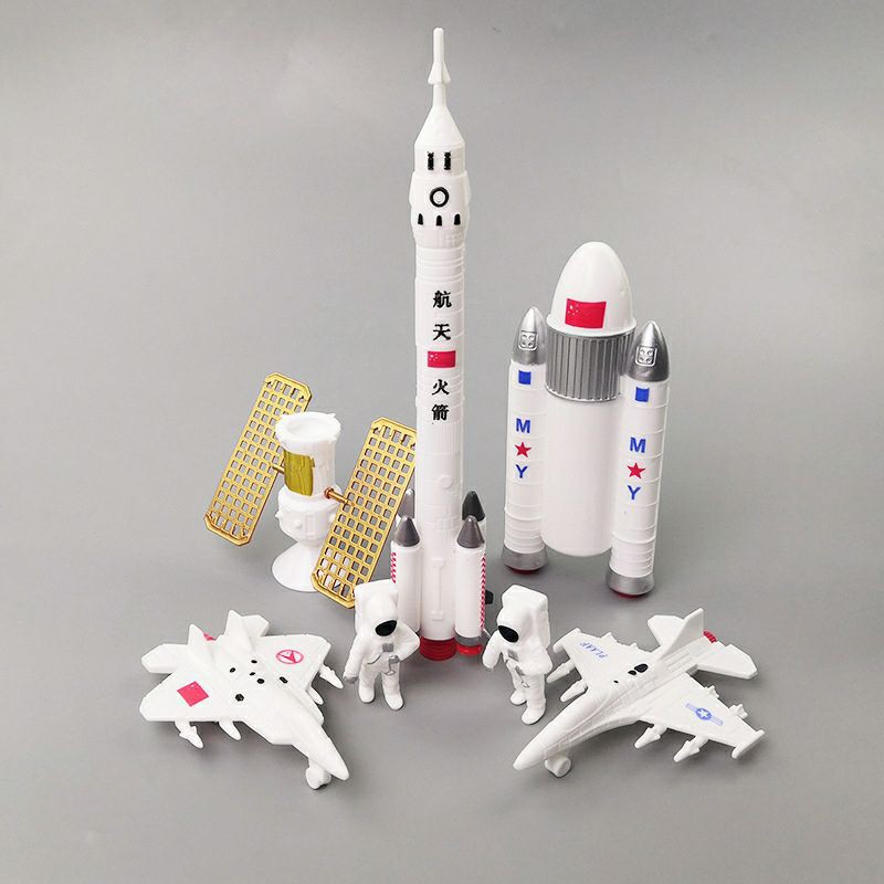 Bộ 7 mô hình phi hành gia/ tàu vũ trụ/ bộ tên lửa trang trí bánh kem