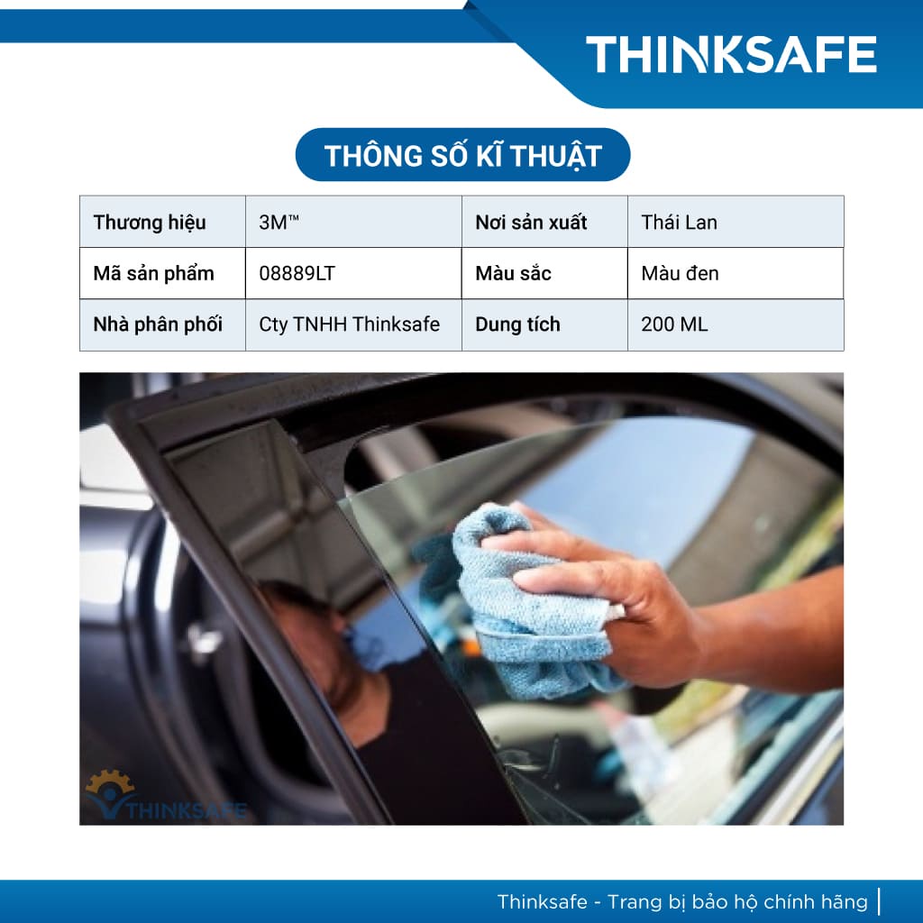 Dung dịch chống bám nước trên kính xe 3M 08889LT Glass Coat windshield (200ml) - THINKSAFE