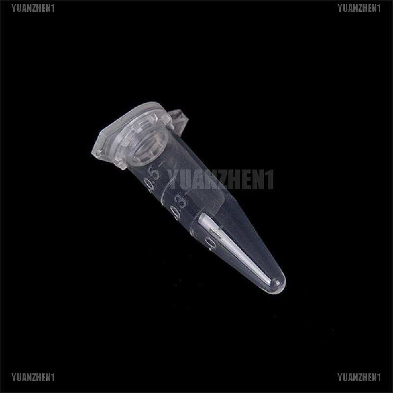 【YUANZHEN1】50X0.5ml Lab Clear Micro Plastic Test Tube Centrifuge Vial Snap Cap