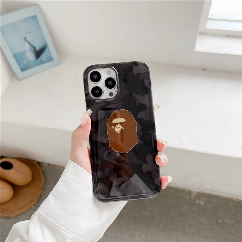 BAPE Hoạt Hình Ốp Điện Thoại Mềm Trong Suốt Họa Tiết Rằn Ri Cho iphone15 15pro 15promax 14promax 14 14pro 13 13pro 13promax 12 11
