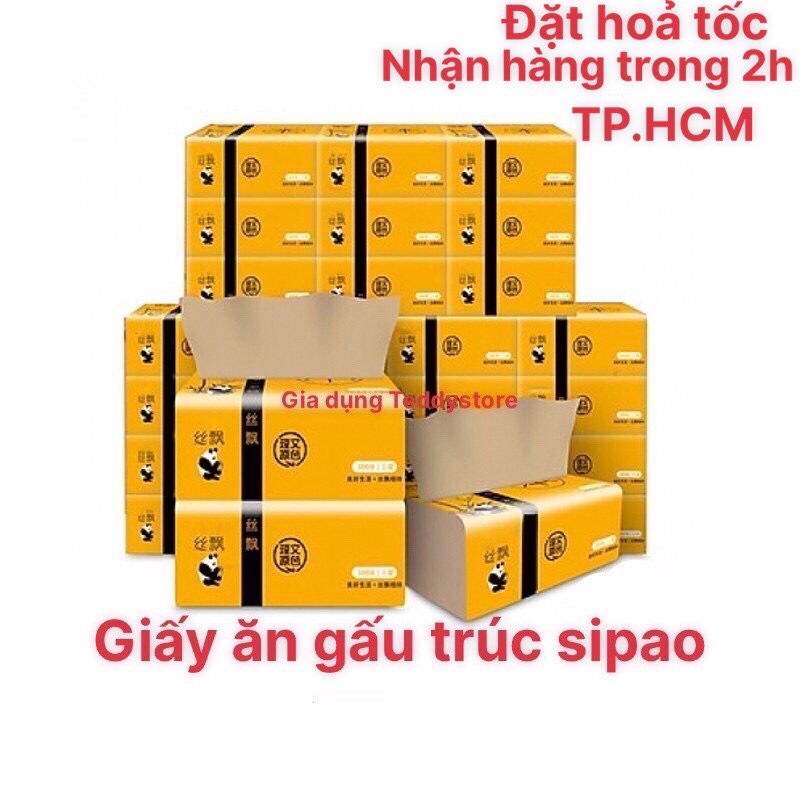 Thùng 30 gói giấy ăn gấu trúc sipao(hàng đủ kg-300 tờ/1 gói)