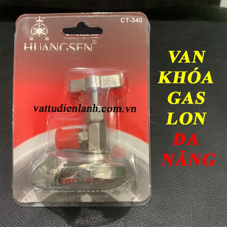 Van mở khóa gas lon Huangsen CT-338-339-340 (chọn đúng loại như hình) Valve nạp gas lạnh R12 R22 R32 R134 R410 R600 TD