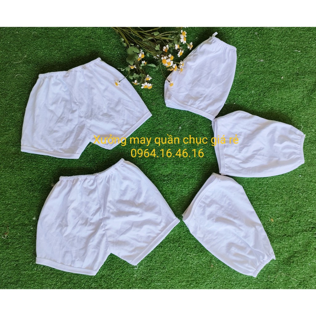 Set 10 quần đùi màu trắng cho bé trai bé gái