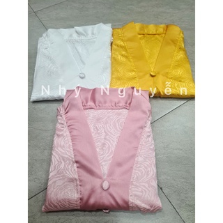 Bộ Lễ Đi Chùa Lụa Vân Gấm MÀU HỒNG