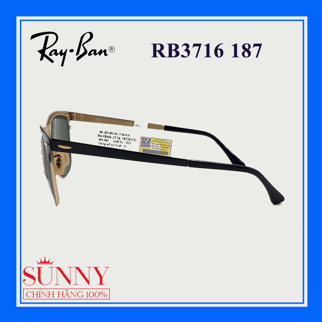 Kính mát nam nữ Rayban RB3716 nhiều màu chính hãng, thiết kế dễ đeo bảo vệ mắt