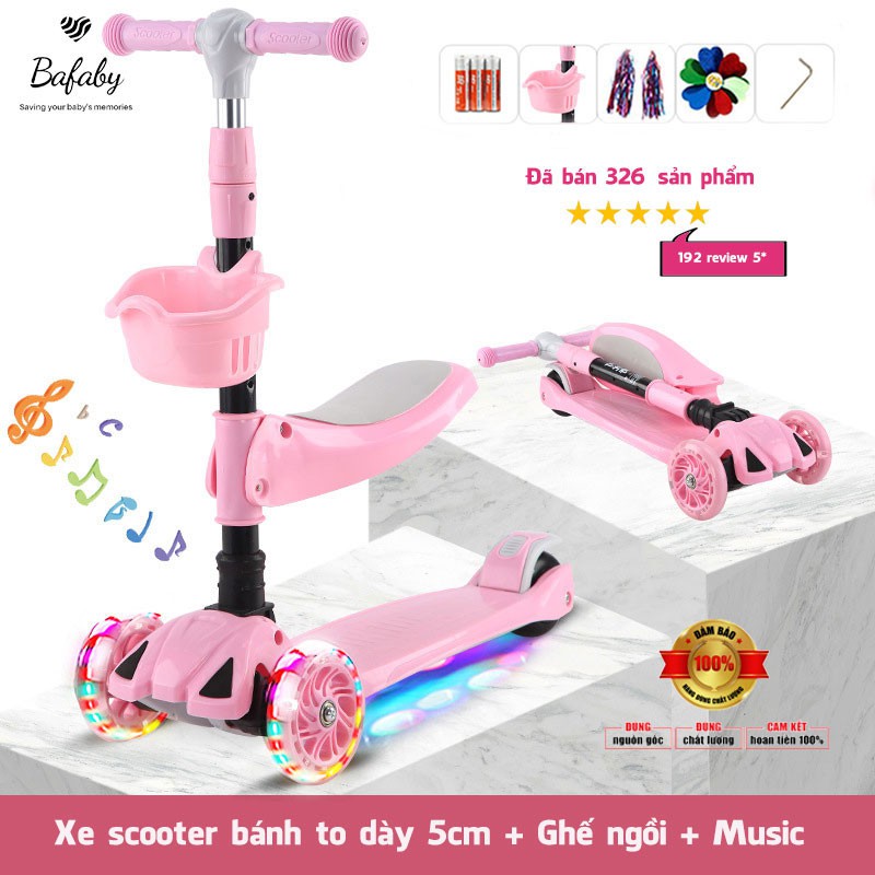 [TOY345] Xe Trượt Cho Bé-Scooter, Xe Scooter Cho Bé Giữ Thăng Bằng Cực Tốt - Bafaby Kids