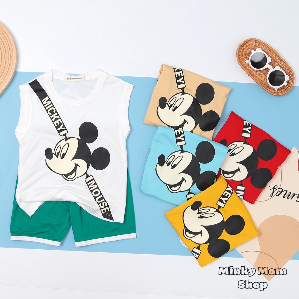 ✨Size(9-32Kg)✨FREE SHIPBộ MinKy Mom Sát Nách Thun Lạnh Dể Thương Cho Bé Gái Bé Trai, Đủ Màu