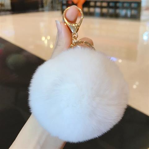 Phụ kiện handmade cục bông treo túi phụ kiện trang trí túi xách trang trí balo charm móc khoá charm đeo túi Móc Khóa Banh Lông Thỏ Dễ Thương Sáng Tạo