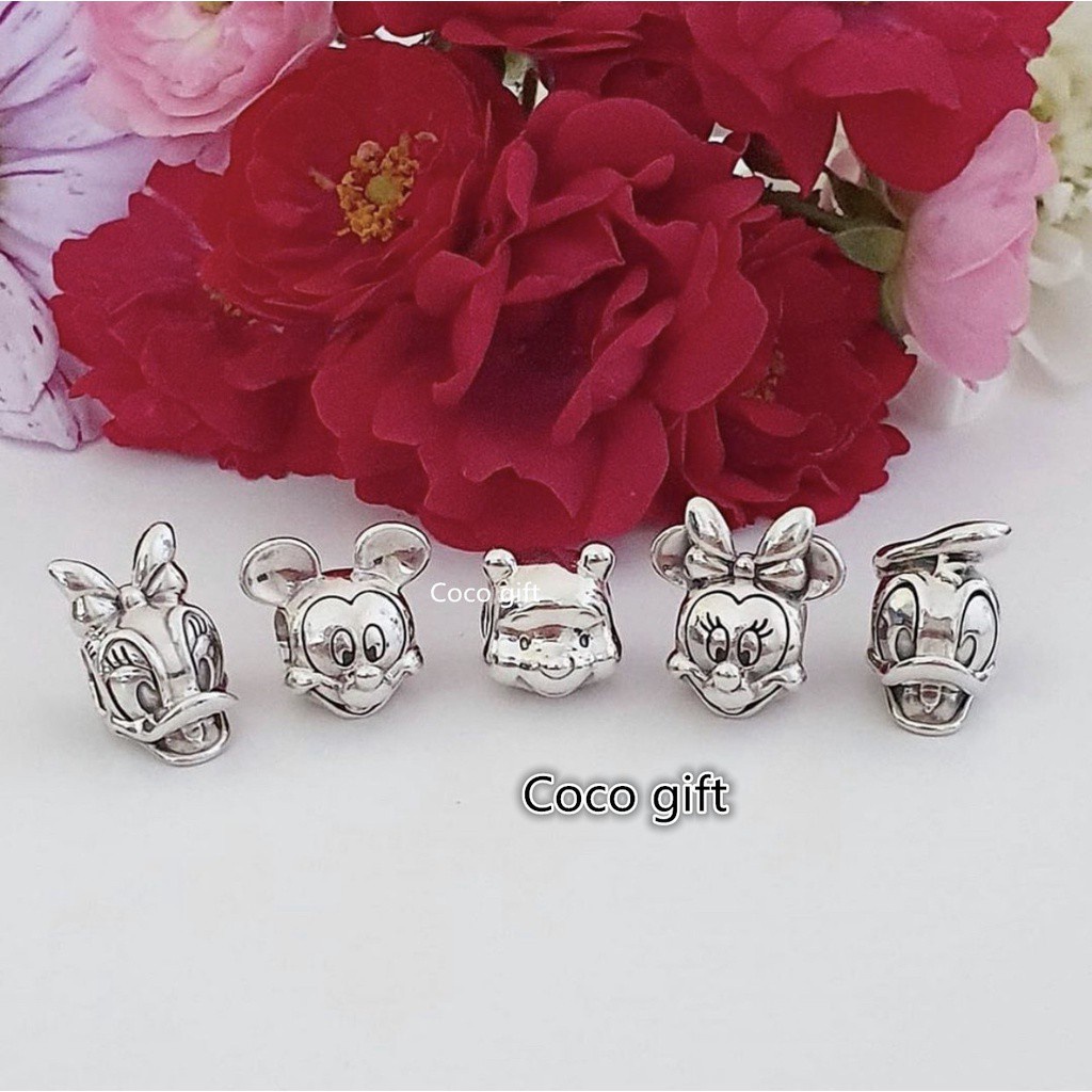 PANDORA DISNEY Nhẫn Mạ Bạc 925 Hình Vịt Donald / Chuột Mickey Minnie Xinh Xắn