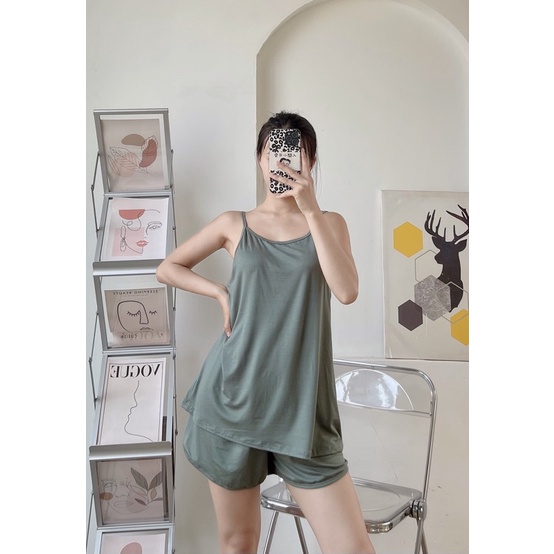 Set bộ 2 dây nữ mặc nhà đi ngủ siêu mát có BIGSIZE❤Khuất Yến❤ chất cotton lạnh mềm mịn form rộng bầu bí thoải mái