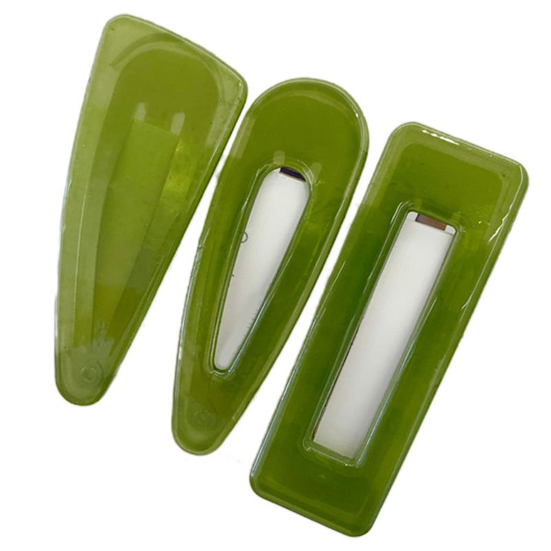 Set 3 Kẹp Tóc Màu Kẹo Ngọt Kiểu Dáng Hình Học Thời Trang Cho Nữ