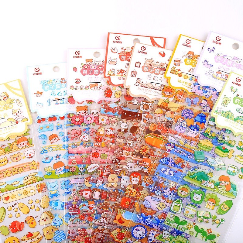 [WS004] Băng Dán Washi Sticker Trong Suốt Họa Tiết Dễ Thương