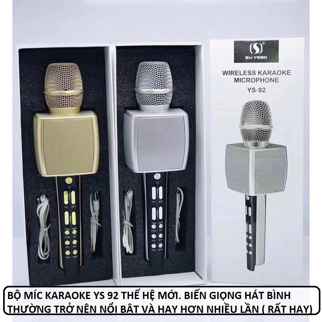 MICRO KARAOKE BLUETOOTH YS-92 ÂM THANH CHẤT LƯỢNG