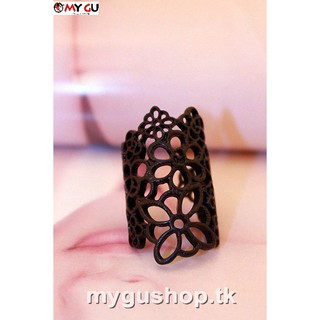 Nhẫn ren hoa độc đáo N27 - Màu đen