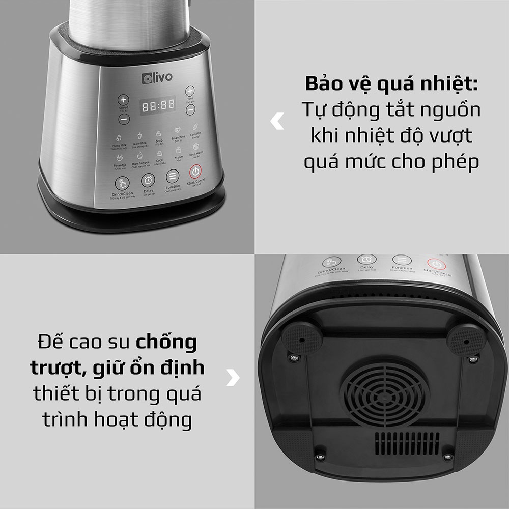 MÁY LÀM SỮA HẠT OLIVO X20 - XAY NẤU ĐA NĂNG - BẢO HÀNH 24 THÁNG - THƯƠNG HIỆU MỸ - HÀNG CHÍNH HÃNG - MỚI 100%