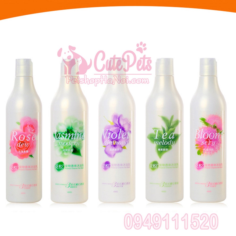Sữa tắm cho chó mèo hương hoa Joyce &amp; Dolls Flowral Charms - 4 mùi hương quyến rũ - CutePets