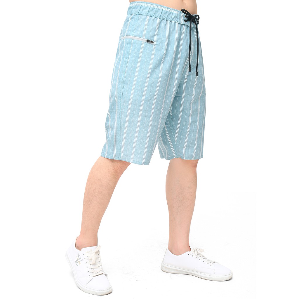 Quần Short nam cao cấp Narsis S7029 màu xanh kẻ trắng