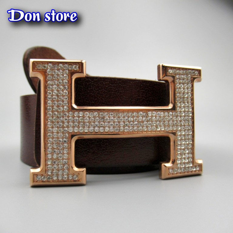 [Leather 100%]Thắt Lưng Nam Thời Trang Đính Đá Cao Cấp. Dây Da Bò 1 Lớp Siêu Bền (Hàng Cao Cấp - Full Box - BH 12 Tháng)