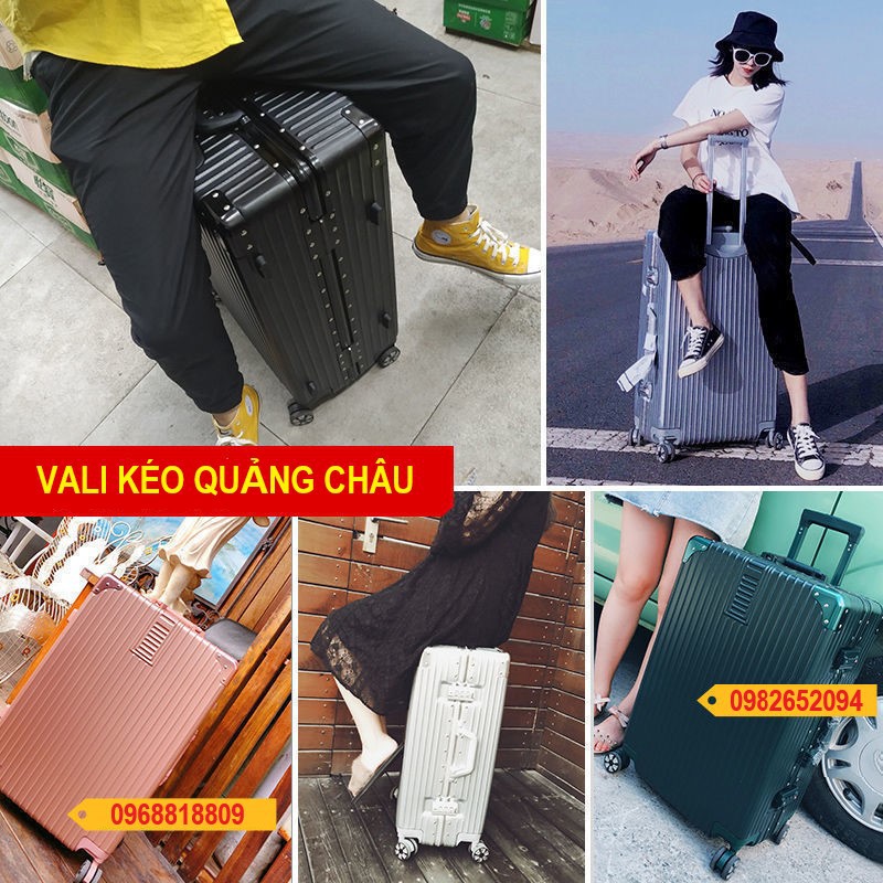 Vali khung nhôm khóa sập cao cấp chống vỡ, chống trộm size 20 inch 24 inch 29 inch