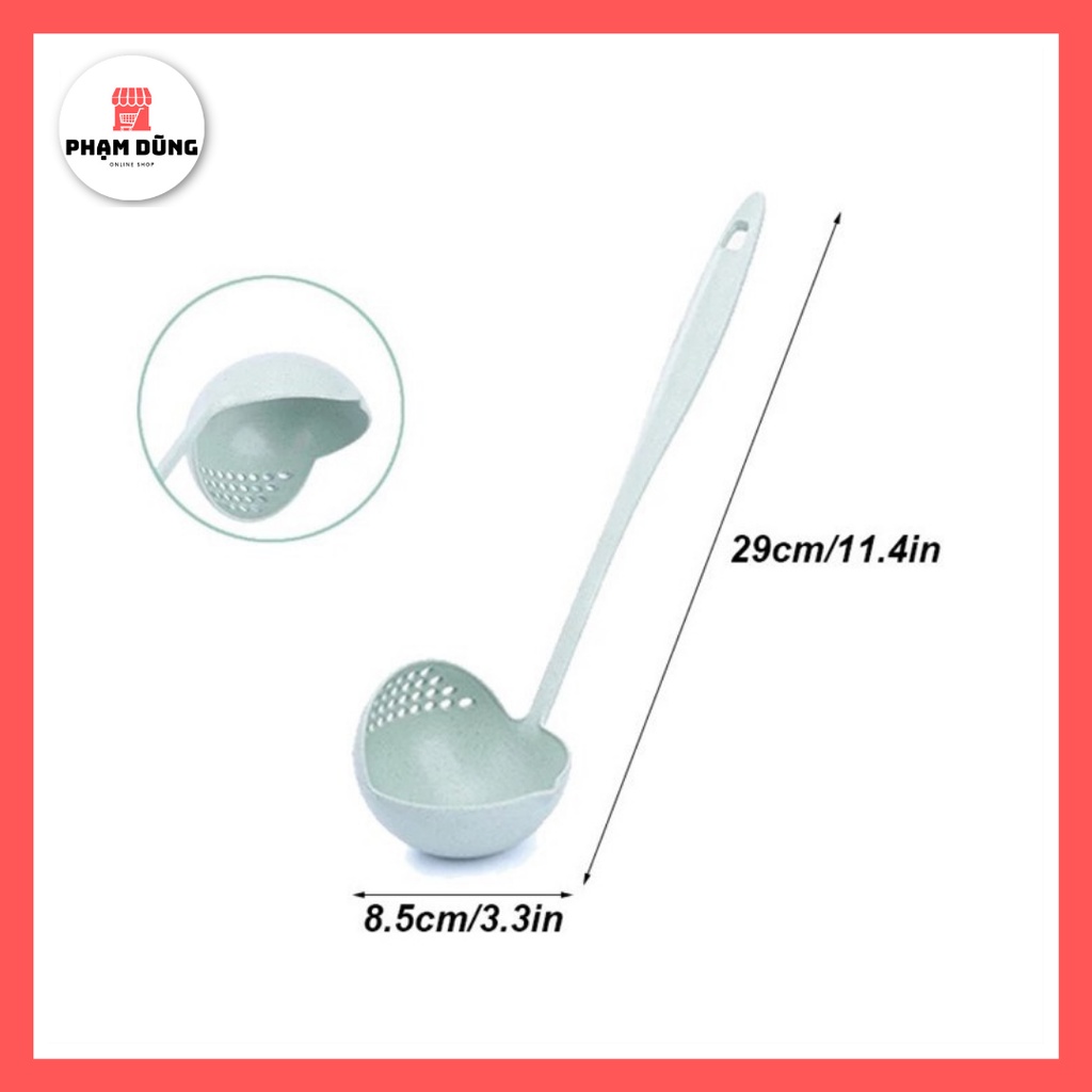 Muỗng Múc Canh , Vá Múc Lẩu 2 trong 1 Nhựa Lúa Mạch