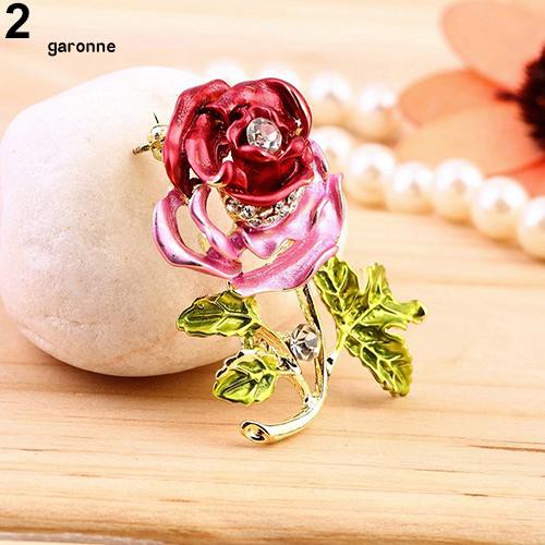 Ghim Cài Áo Hình Hoa Hồng Đính Đá Thời Trang