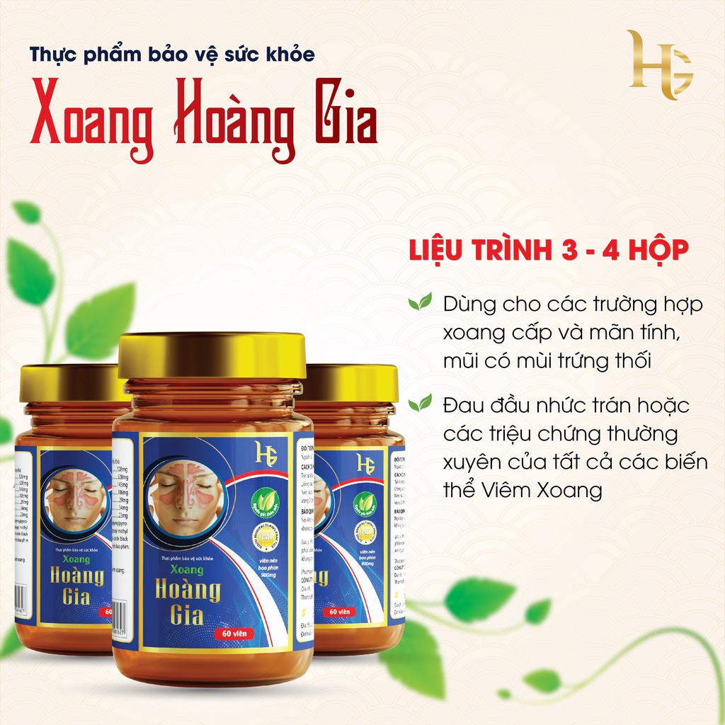 [CHÍNH HÃNG] VIÊN UỐNG XOANG HOÀNG GIA, Viêm mũi dị ứng, viêm xoang, xoang mủ, viêm xoang đau nhức trán, chảy mủ