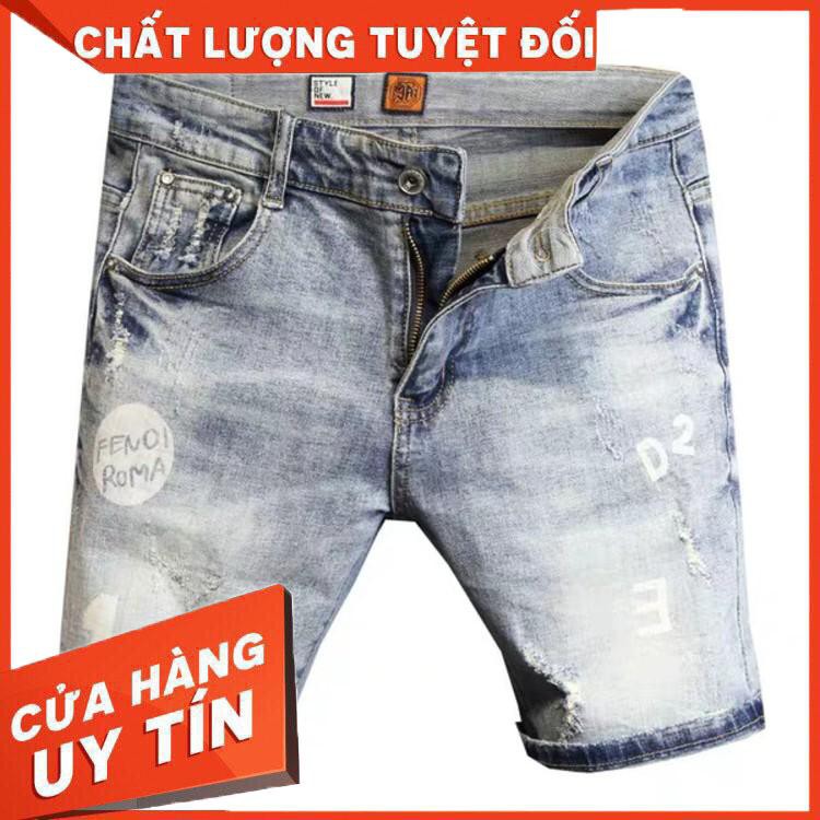 Short jean nam _ quần nam jean rách bụi - Hàng nhập khẩu