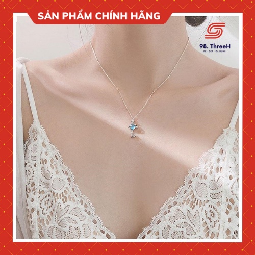 Vòng đeo tay / Vòng cổ đính đá màu xanh dương xinh xắn phong cách Hàn Quốc dành cho phụ nữ - Phụ kiện 98.ThreeH