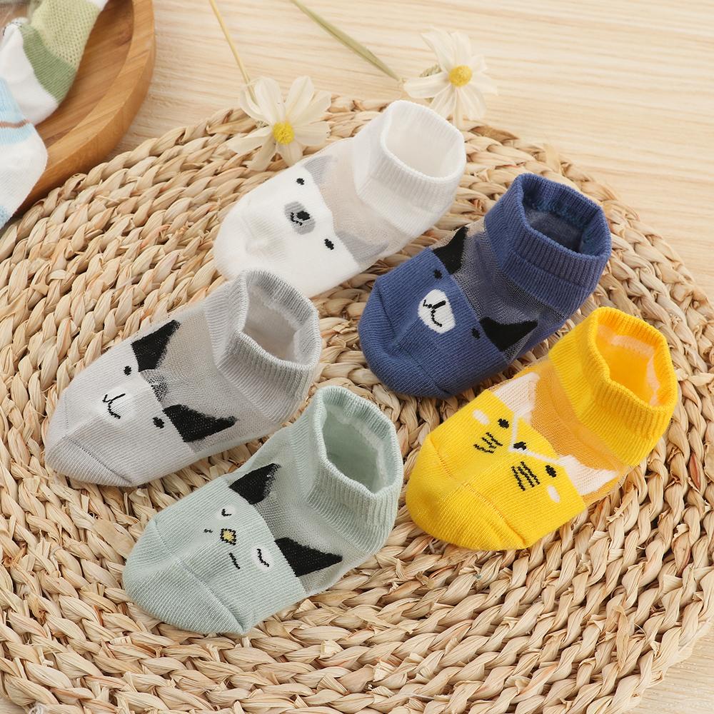 Set 5 Đôi Vớ Cotton Mùa Hè Dễ Thương Cho Bé Sơ Sinh 0-3 Tuổi