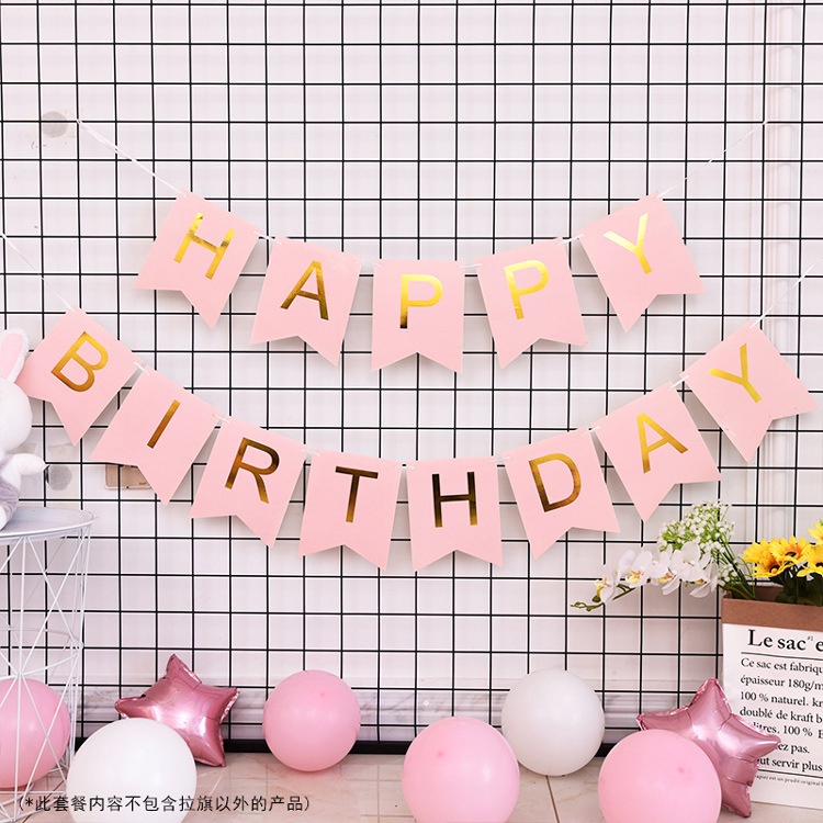 Dây Cờ Đuôi Cá Treo Tường Trang Trí Sinh Nhật