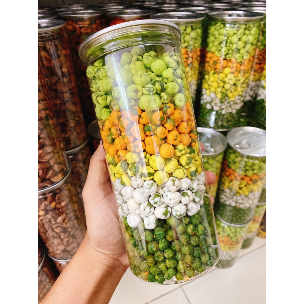 Đậu Hà Lan MIX 5 vị, tỏi ớt, wasabi, sữa, phô mai, sầu riêng, hủ pet 450gr, Đồ ăn vặt Snack Food | BigBuy360 - bigbuy360.vn