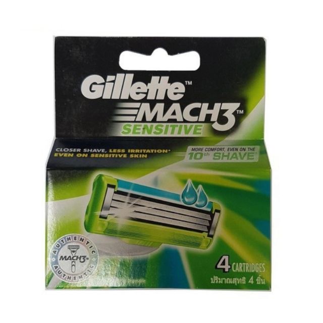 Hộp 4 Lưỡi dao cạo Gillette Mach3 Sensitive MẪU MỚI