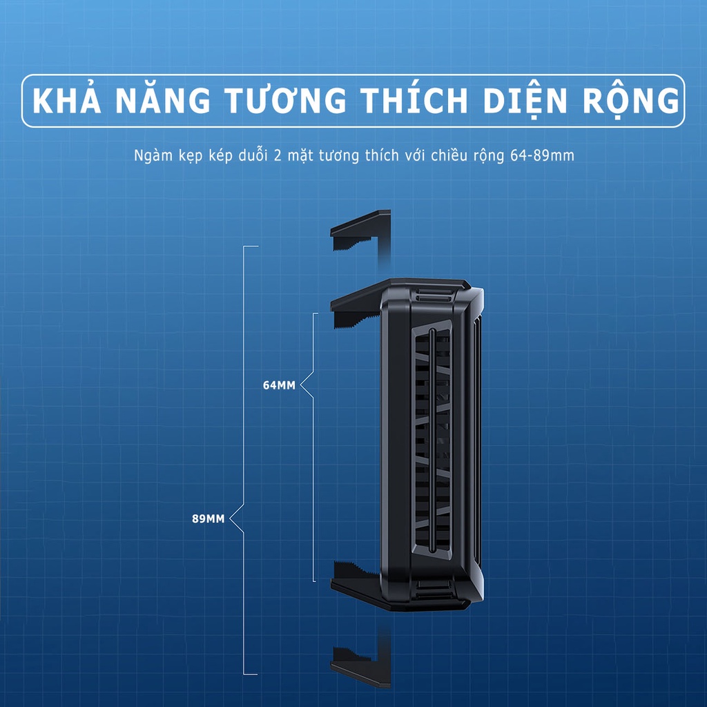 Quạt tản nhiệt điện thoại không dây SIDOTECH MEMO DL10 có pin 2000mAh công nghệ sò lạnh làm mát nhanh LED RGB gaming