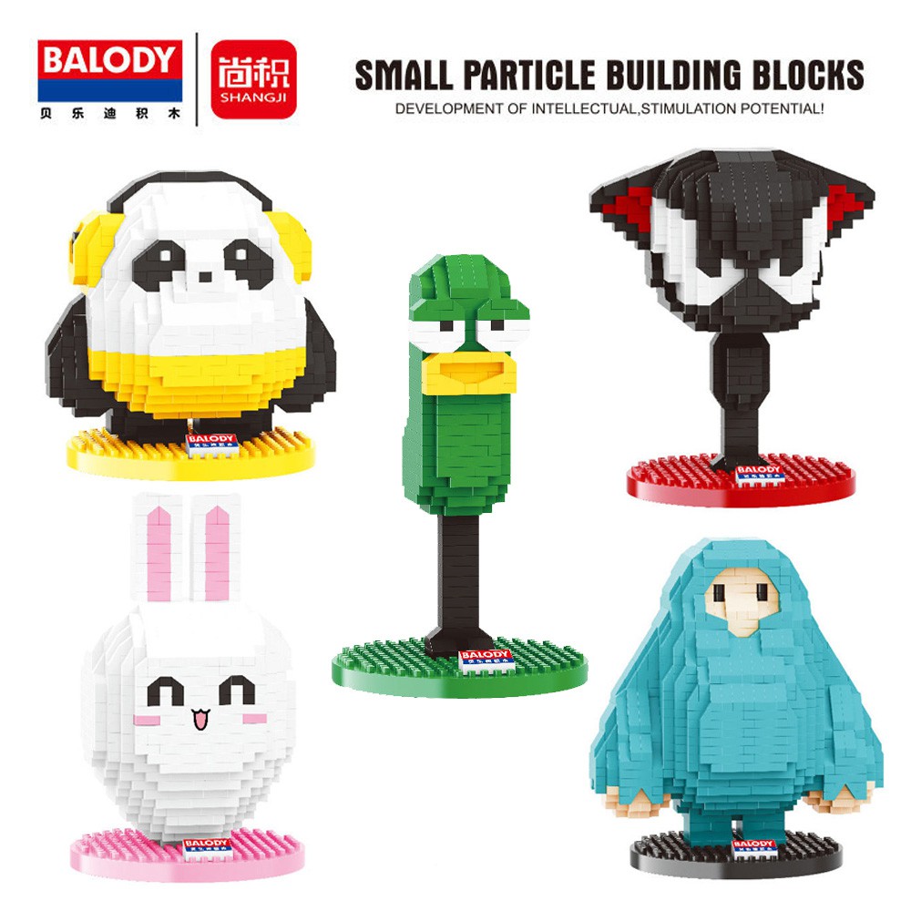 BALODY MIKE Bộ Đồ Chơi Lắp Ráp Lego Hình Gấu Trúc Truyện Tranh Trung Quốc