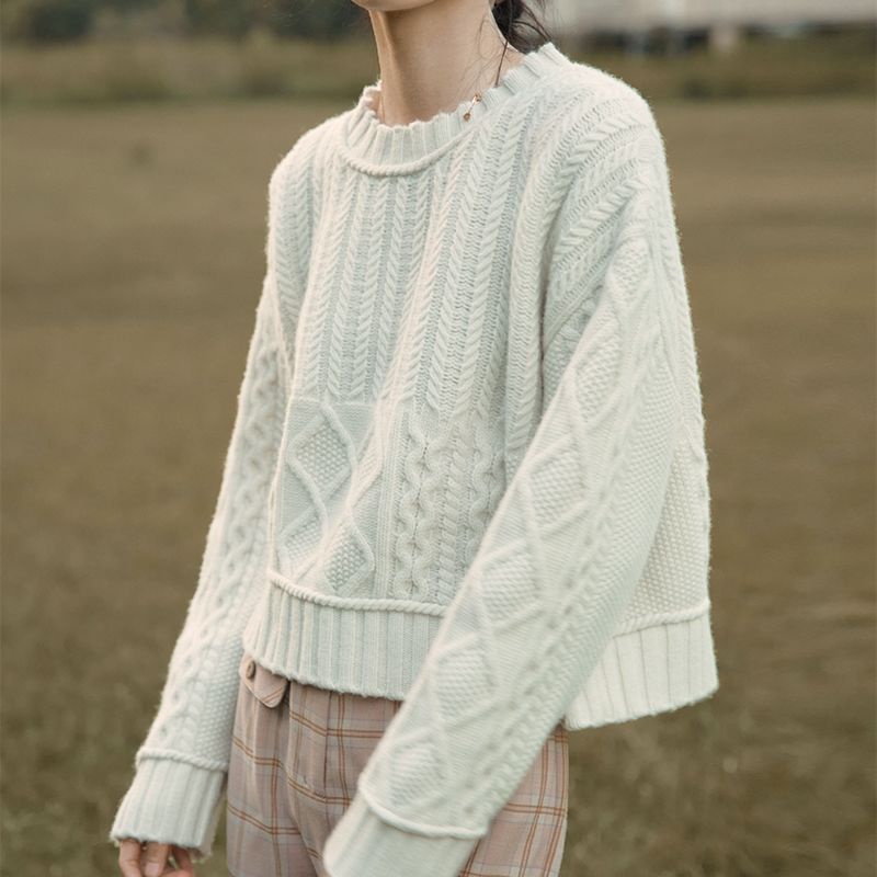 Áo Sweater Dệt Kim Cổ Tròn Dáng Rộng Thời Trang Mùa Đông 2022 Mới