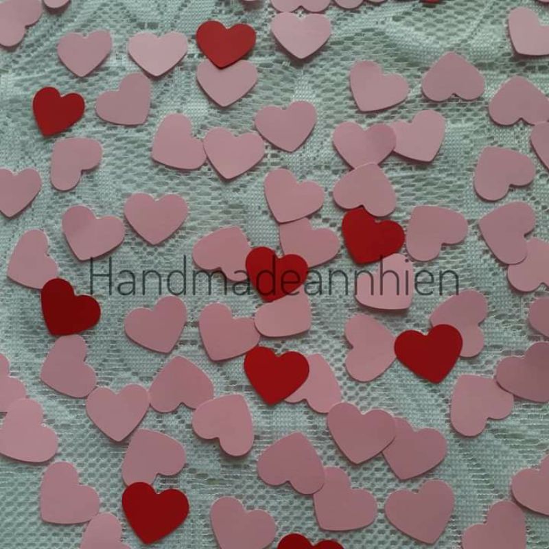 20-30 - 50 hình trái tim 2.5 x 2cm,3.5 ×3cm, 4.9x4.2cm bằng giấy màu - thủ công mầm non cho bé - hình trang trí thiệp 3D