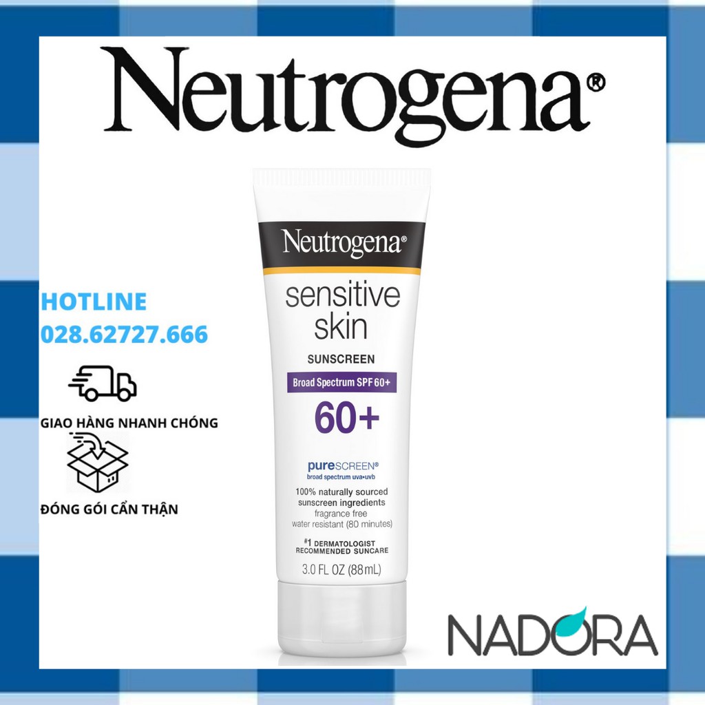 KEM CHỐNG NẮNG cho da nhạy cảm Neutrogena Sensitive Skin Sunscreen SPF 60+