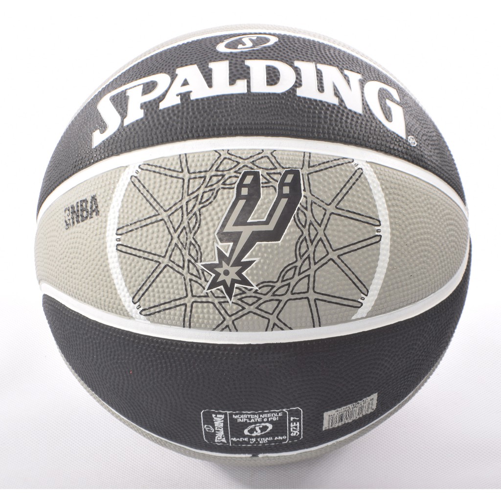 Bóng rổ Spalding NBA TEAM SPURS OUTDOOR SIZE 7 + Tặng bộ kim bơm bóng và lưới đựng bóng