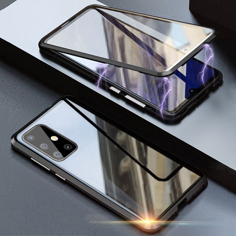 Ốp điện thoại 2 mặt kính cường lực từ tính chất lượng cao cho Samsung Galaxy A51 A71