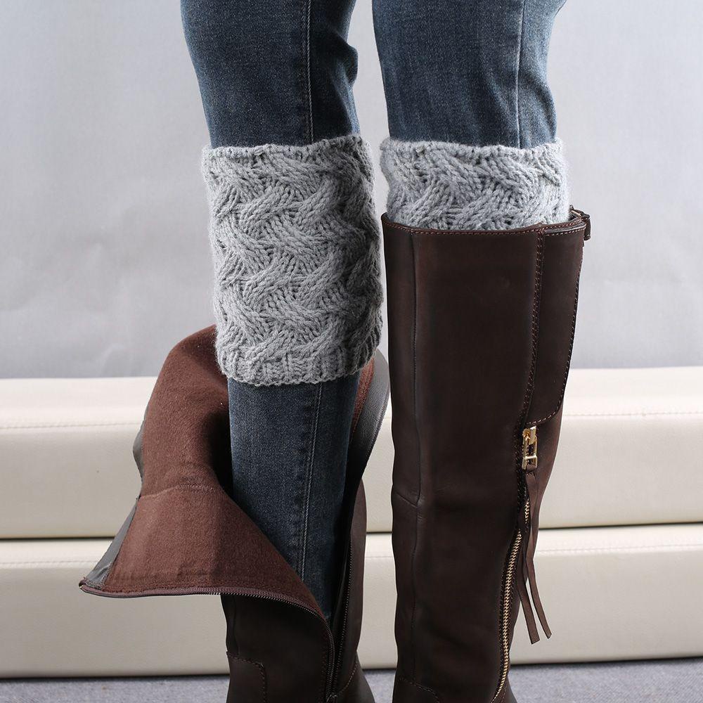 NIUYOU Vớ Ống Chân Đan Len Giữ Ấm Khi Mang Giày Boot Thời Trang Mùa Đông Dành Cho Nữ