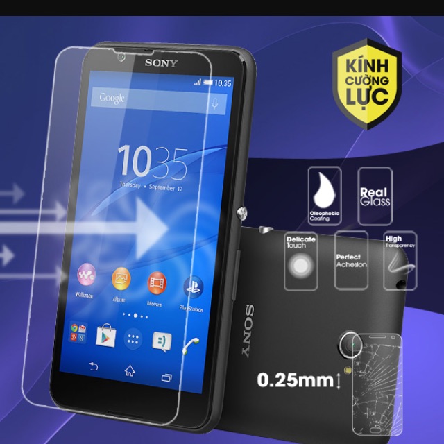 Combo: 2 kính cường lực sony