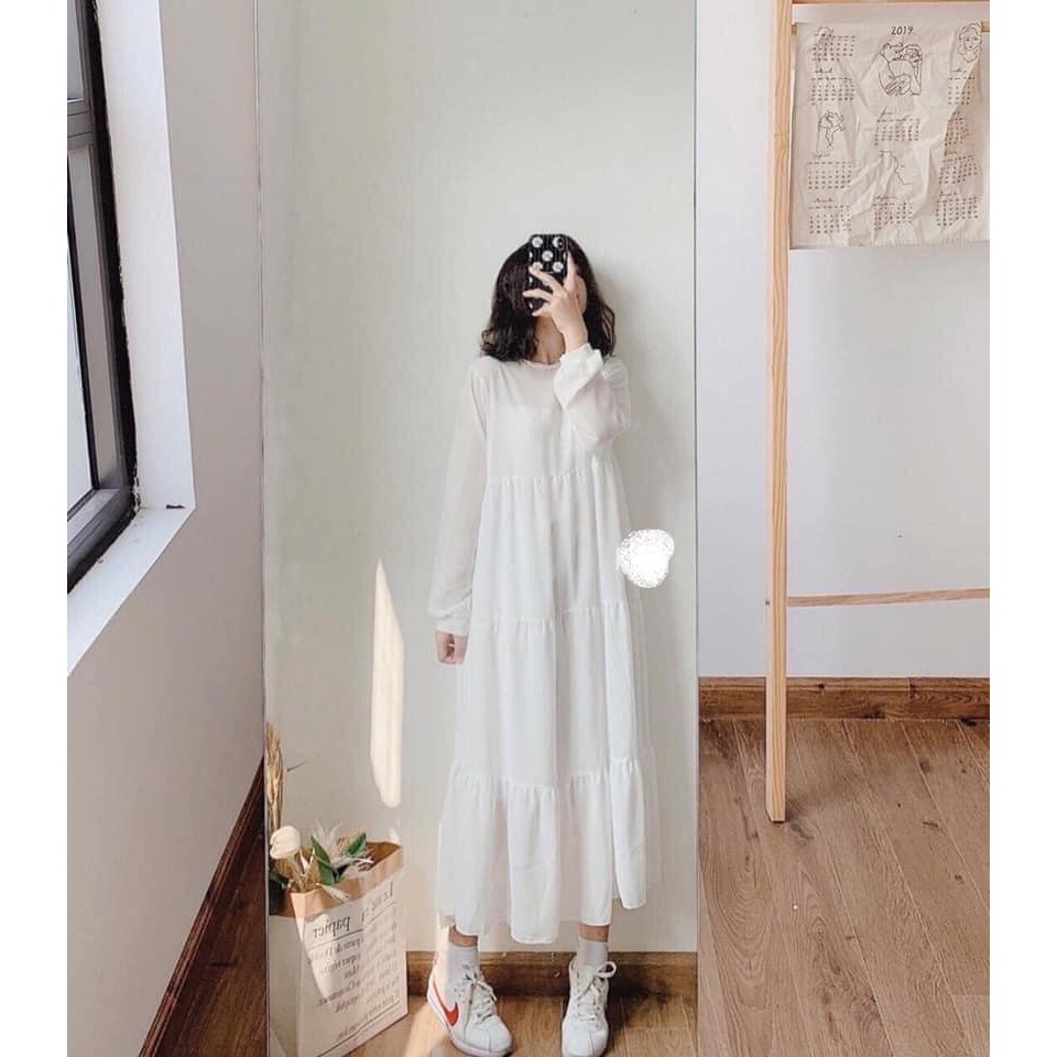 [SIÊU XINH] Váy voan babydoll 3 tầng dài tay cực xinh (Sỉ từ 5sp bất kì) | BigBuy360 - bigbuy360.vn