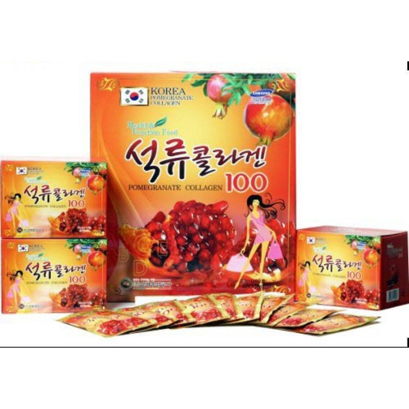 Nước Ép Lựu Collagen 1000 Hàn Quốc hộp 80ml × 30 gói