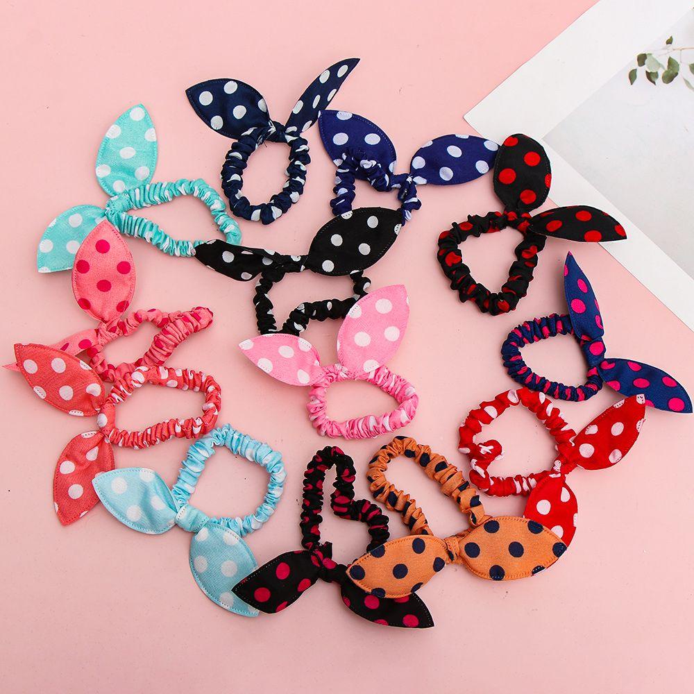 EUTUS Set 10 Dây Cột Tóc Tai Thỏ Dễ Thương