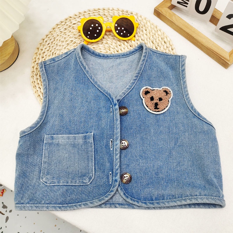 Áo Khoác Denim Sát Nách Phong Cách Nhật Hàn Thời Trang Xuân Thu Mới 2022