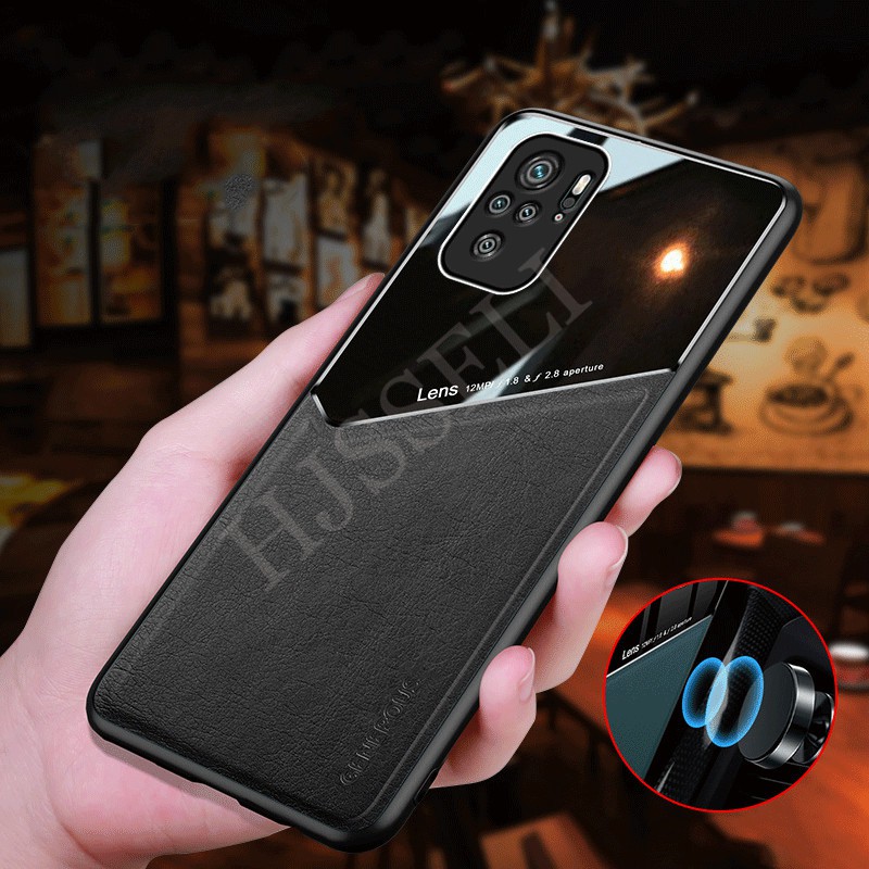 Ốp điện thoại TPU silicon mềm phối da PU cho Xiaomi Redmi Note 10 Pro Note10 RedmiNote10