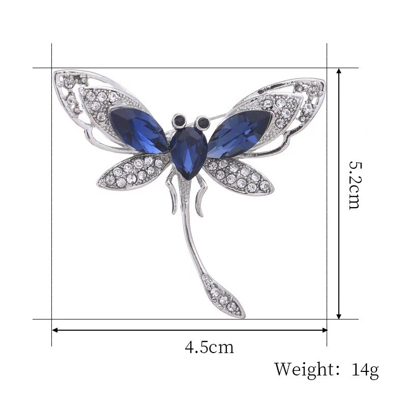 Tag ghim cài áo cao cấp, cài áo hình chuồn chuồn size 5.2 x 4.5cm Nhat Store