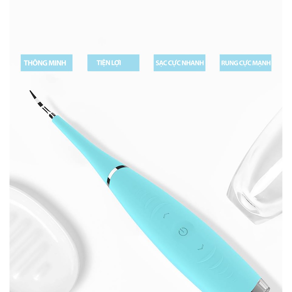 Máy Lấy Cao Răng Cầm Tay Mini Dental FlutterSử Dụng Sạc 3 Chế Độ Rung Loại Sạch Mảng Bám, Cao Răng,Vết Ố Cứng Đầu Nhất